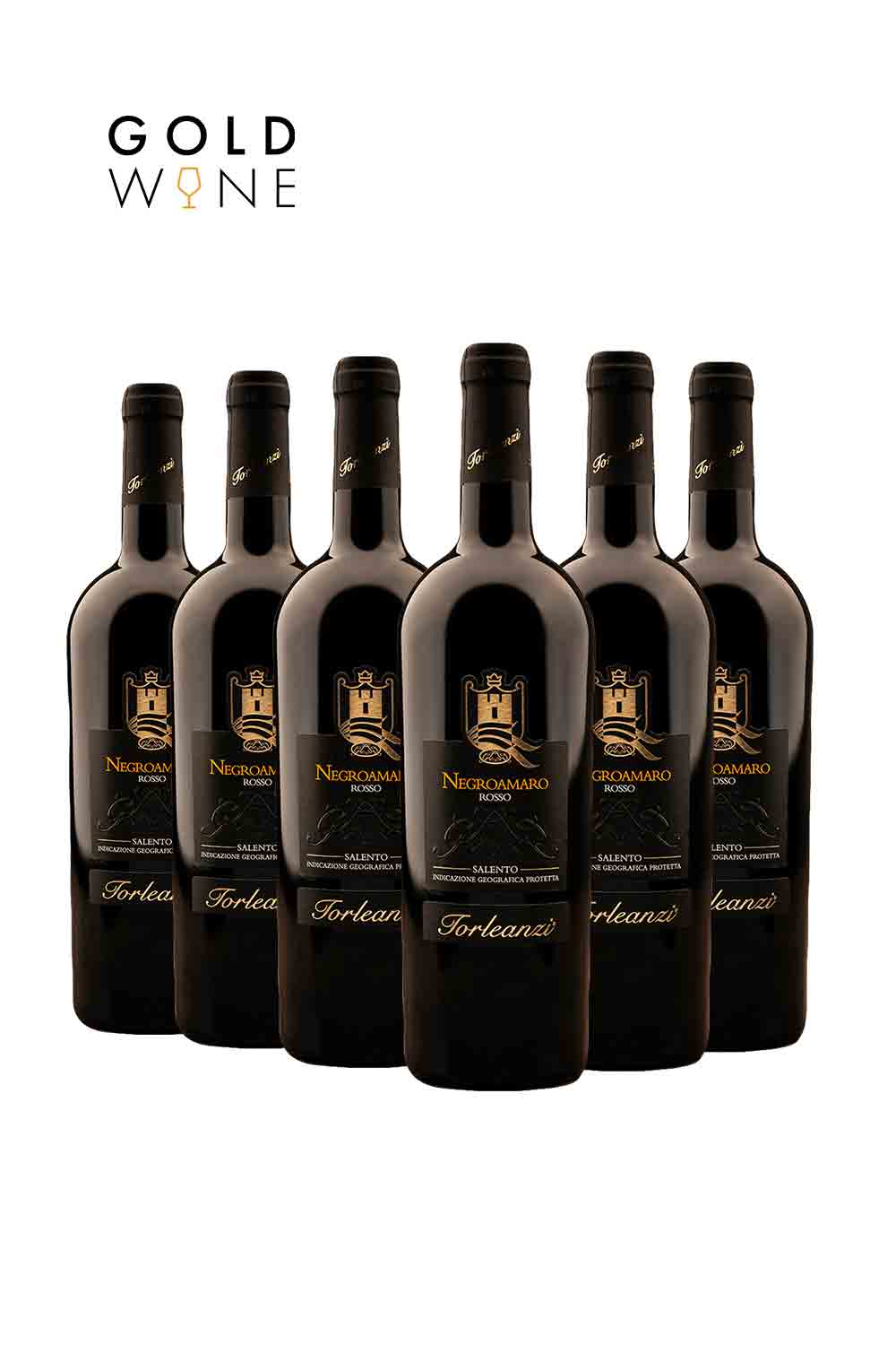 Vino rosso negroamaro del salento IGP 6 bottiglie Torleanzi goldwine shop