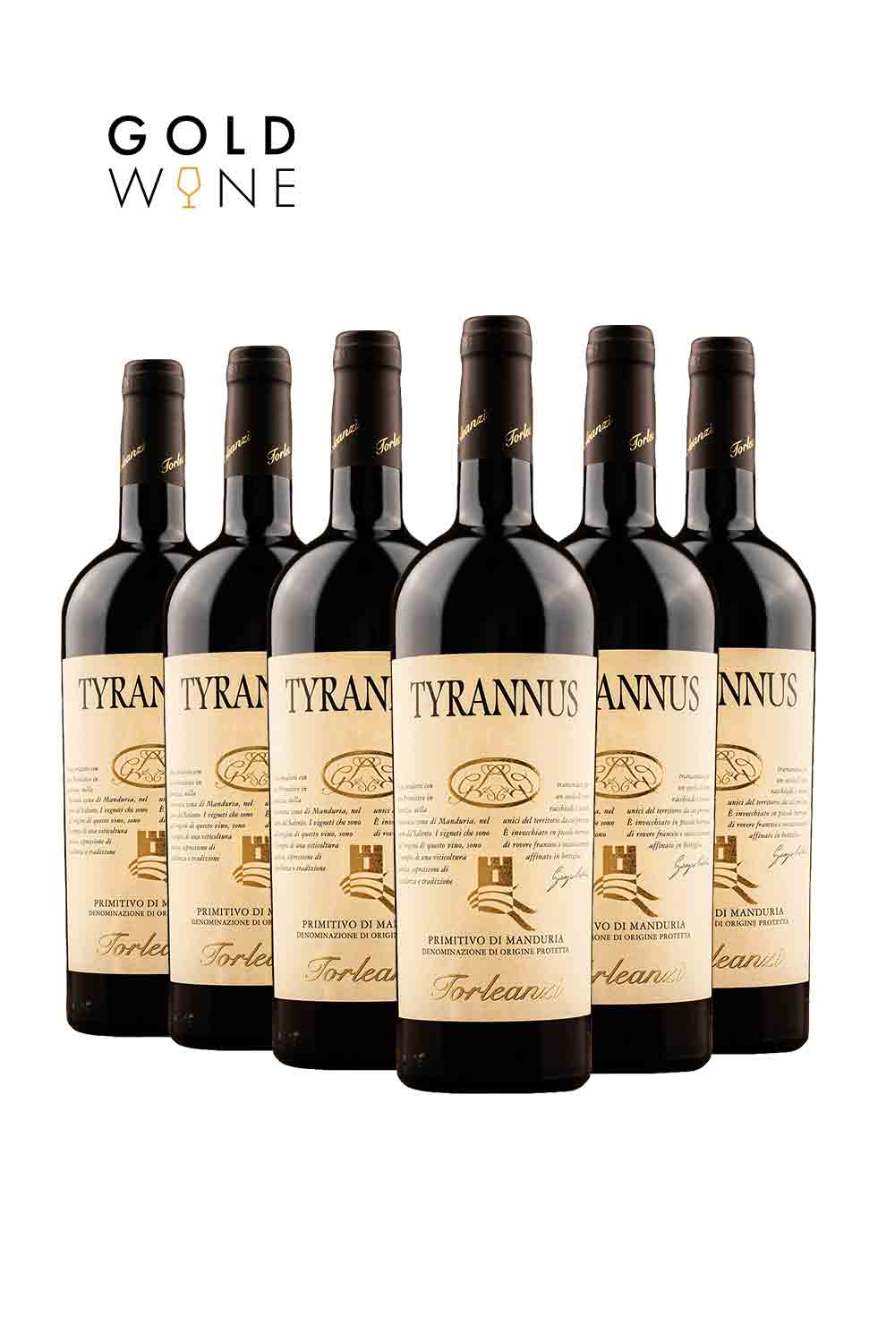 Vino rosso primitivo della manduria tyrannus 2019 DOP 6 bottiglie Torleanzi goldwine shop